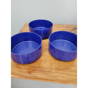 Heller Massimo Vignelli Blue Bowl Melamine Cereal Soup MCM Stackable Vtg 3